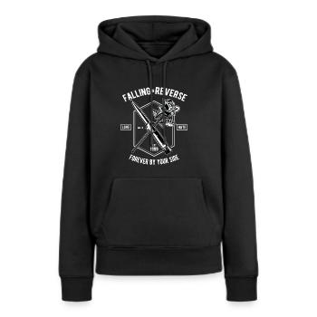 FALLING IN REVERSE - Hassliebe Shirt Motiv - Frauen Premium Bio Hoodie - Schwarz - Vorne - Julia (174cm)