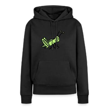 Sauterelle - Sweat à capuche Premium bio Femme - noir - Devant - Julia (174cm)