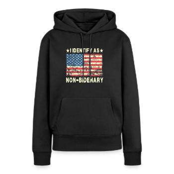 I Identify As Non-Bidenary - 2024 - Women’s Premium Organic Hoodie - black - Front - Julia (174cm)