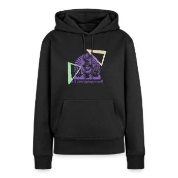 developing myself - Frauen Premium Bio Hoodie - Schwarz - Vorne - Julia (174cm)
