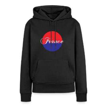 Frankreich - Frauen Premium Bio Hoodie - Schwarz - Vorne - Julia (174cm)
