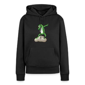 Frog Dab - T Shirt with Dancing Frog - Women’s Premium Organic Hoodie - black - Front - Julia (174cm)