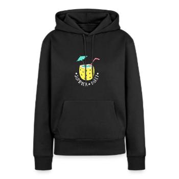 Cadeau cocktail design fête été - Sweat à capuche Premium bio Femme - noir - Devant - Julia (174cm)