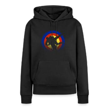 lutteur - Sweat à capuche Premium bio Femme - noir - Devant - Julia (174cm)