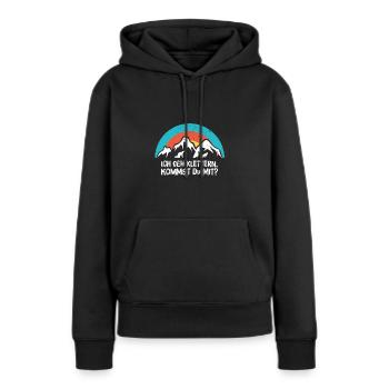 Klettern Sportklettern Felsklettern Geschenkidee - Frauen Premium Bio Hoodie - Schwarz - Vorne - Julia (174cm)