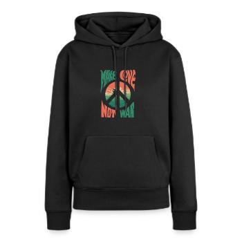 Make Love not war - Frauen Premium Bio Hoodie - Schwarz - Vorne - Julia (174cm)