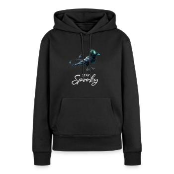 Stay Spooky Slogan Mystic Raven Crow - Frauen Premium Bio Hoodie - Schwarz - Vorne - Julia (174cm)