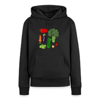 Légume - Sweat à capuche Premium bio Femme - noir - Devant - Julia (174cm)