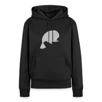 Lamant rond rond - Sweat à capuche Premium bio Femme - noir - Devant - Julia (174cm)