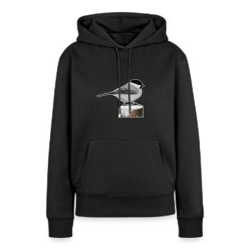Oiseau Mésange Saule Peint Design Animal - Sweat à capuche Premium bio Femme - noir - Devant - Julia (174cm)