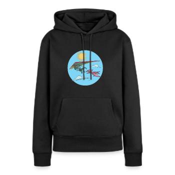 Deltaplane Planeur Deltaplane Dinosaur - Sweat à capuche Premium bio Femme - noir - Devant - Julia (174cm)