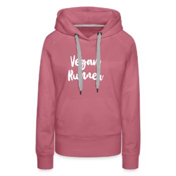 Vegan Runner Gift - Women’s Premium Organic Hoodie - mauve - Front - Isabella (175cm)