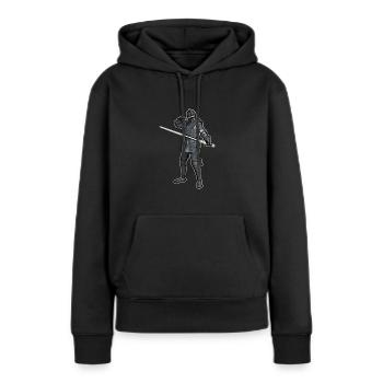 Chevaliers - Sweat à capuche Premium bio Femme - noir - Devant - Julia (174cm)
