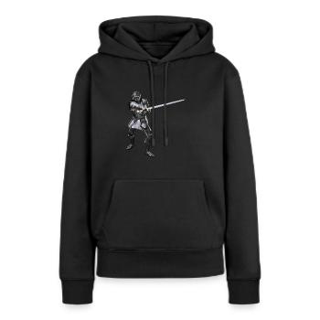chevalier - Sweat à capuche Premium bio Femme - noir - Devant - Julia (174cm)