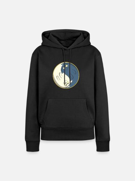 Katzen Ying Yang - Frauen Premium Bio Hoodie - Schwarz