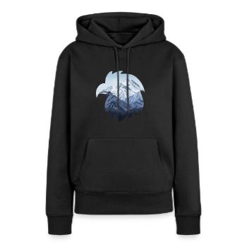 Adler und schneebedeckte Berge - Frauen Premium Bio Hoodie - Schwarz - Vorne - Julia (174cm)