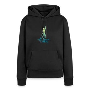 Stand up Paddler | Stand up Paddling - Frauen Premium Bio Hoodie - Schwarz - Vorne - Julia (174cm)
