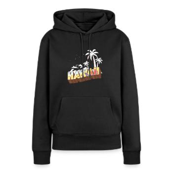 Heure d'été de conception d'Hawaï avec des palmiers - Sweat à capuche Premium bio Femme - noir - Devant - Julia (174cm)