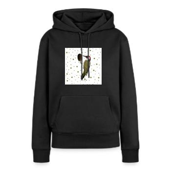Pivert vert oiseau cadeau femmes hommes enfants - Sweat à capuche Premium bio Femme - noir - Devant - Julia (174cm)