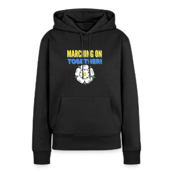 Leeds Yorkshire - Sweat à capuche Premium bio Femme - noir - Devant - Julia (174cm)