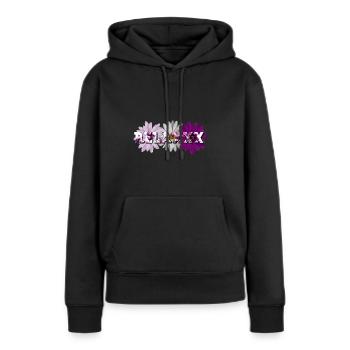 Relaxxx Blumen Motiv - Frauen Premium Bio Hoodie - Schwarz - Vorne - Julia (174cm)