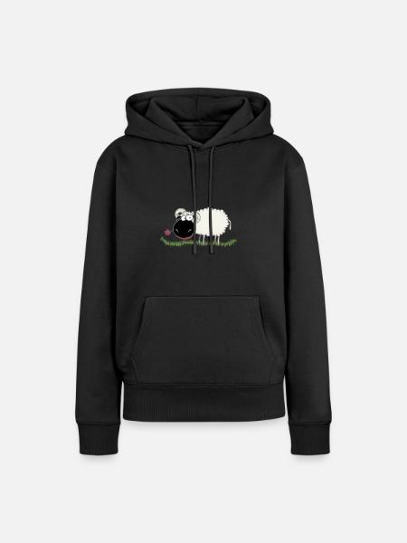 Oveja de nariz negra Walliser - Dame Premium hoodie, økologisk bomuld - sort