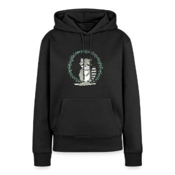 racoon - Women’s Premium Organic Hoodie - black - Front - Julia (174cm)