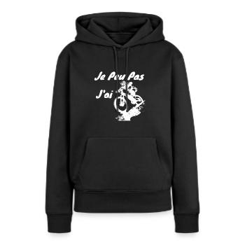 Je peu pas j'ai DH cadeaux Je peu pas j'ai - Sweat à capuche Premium bio Femme - noir - Devant - Julia (174cm)