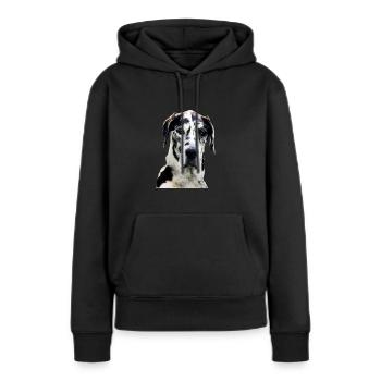 Grand Danois - Sweat à capuche Premium bio Femme - noir - Devant - Julia (174cm)