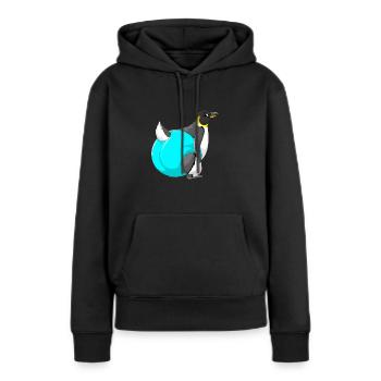Kaiser Tacho Cyan - Frauen Premium Bio Hoodie - Schwarz - Vorne - Julia (174cm)