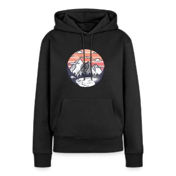 Montagnes Lake Sunset LP Design - Sweat à capuche Premium bio Femme - noir - Devant - Julia (174cm)