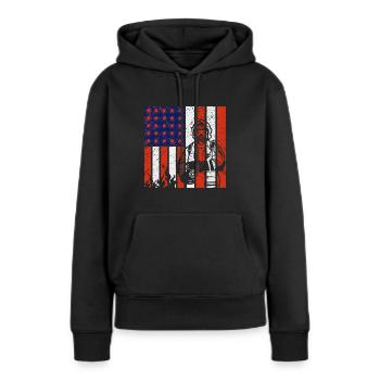 Incendie - Sweat à capuche Premium bio Femme - noir - Devant - Julia (174cm)