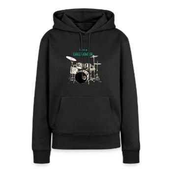 I am a Drummer Schlagzeuger Schlagzeug - Frauen Premium Bio Hoodie - Schwarz - Vorne - Julia (174cm)