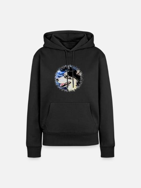 Husky - Dame Premium hoodie, økologisk bomuld - sort
