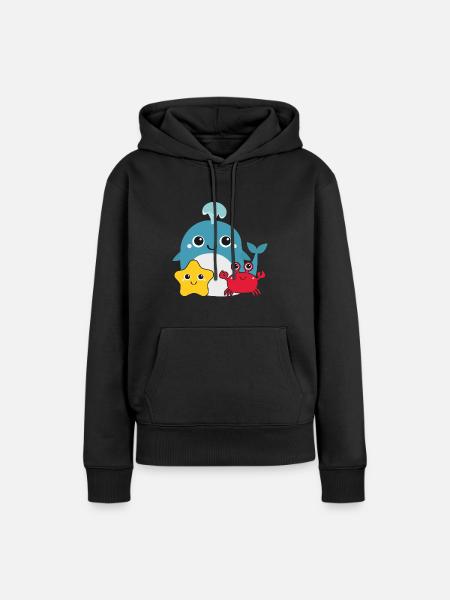 Kleiner Wal - Frauen Premium Bio Hoodie - Schwarz