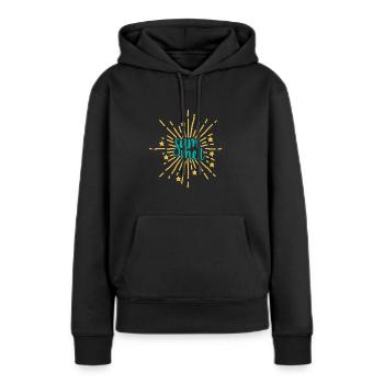été - Sweat à capuche Premium bio Femme - noir - Devant - Julia (174cm)