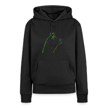 Bambou - Sweat à capuche Premium bio Femme - noir - Devant - Julia (174cm)