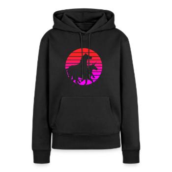 S’amuser - Sweat à capuche Premium bio Femme - noir - Devant - Julia (174cm)