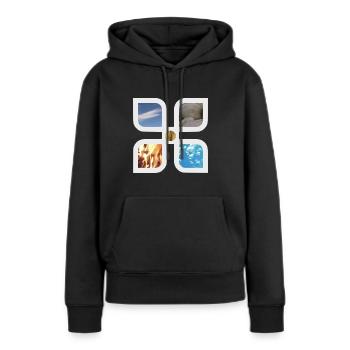 Élément - Sweat à capuche Premium bio Femme - noir - Devant - Julia (174cm)