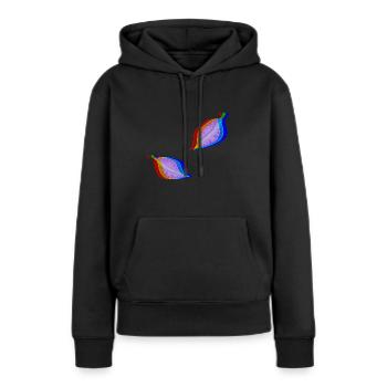 effet feuille 3D - Sweat à capuche Premium bio Femme - noir - Devant - Julia (174cm)