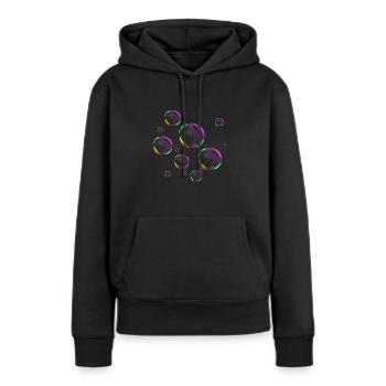 Bulles - Sweat à capuche Premium bio Femme - noir - Devant - Julia (174cm)