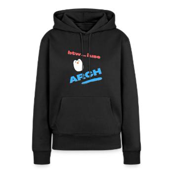 btw ... i use Arch Linux - Frauen Premium Bio Hoodie - Schwarz - Vorne - Julia (174cm)