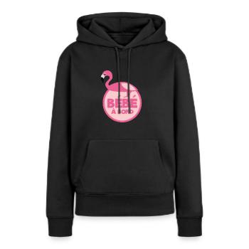 Bébé à bord flamand rose - Sweat à capuche Premium bio Femme - noir - Devant - Julia (174cm)