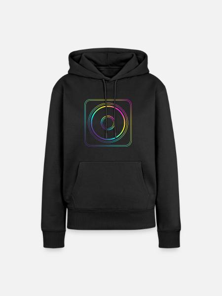 Farbiges Verlaufsquadrat - Frauen Premium Bio Hoodie - Schwarz