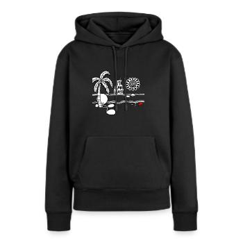Il peut attendre un simple griffonnage - Sweat à capuche Premium bio Femme - noir - Devant - Julia (174cm)