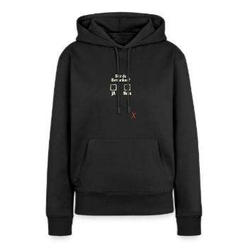 Betrunken? - Frauen Premium Bio Hoodie - Schwarz - Vorne - Julia (174cm)