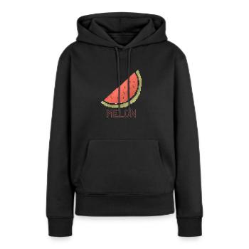 Melon - Frauen Premium Bio Hoodie - Schwarz - Vorne - Julia (174cm)