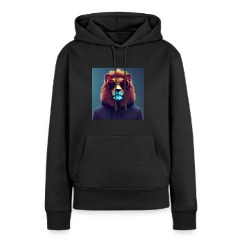 Löwe Party Sonnenbrille Disco - Frauen Premium Bio Hoodie - Schwarz - Vorne - Julia (174cm)