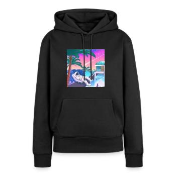 Astronaut by the pool - Women’s Premium Organic Hoodie - black - Front - Julia (174cm)