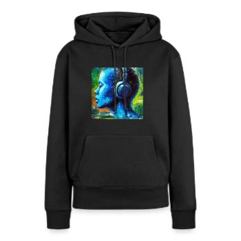 Intelligence artificielle - Sweat à capuche Premium bio Femme - noir - Devant - Julia (174cm)